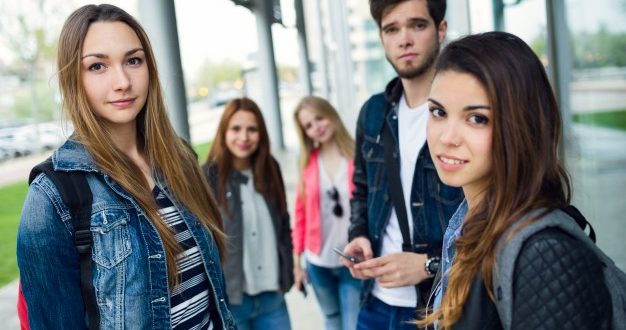 Group of young students